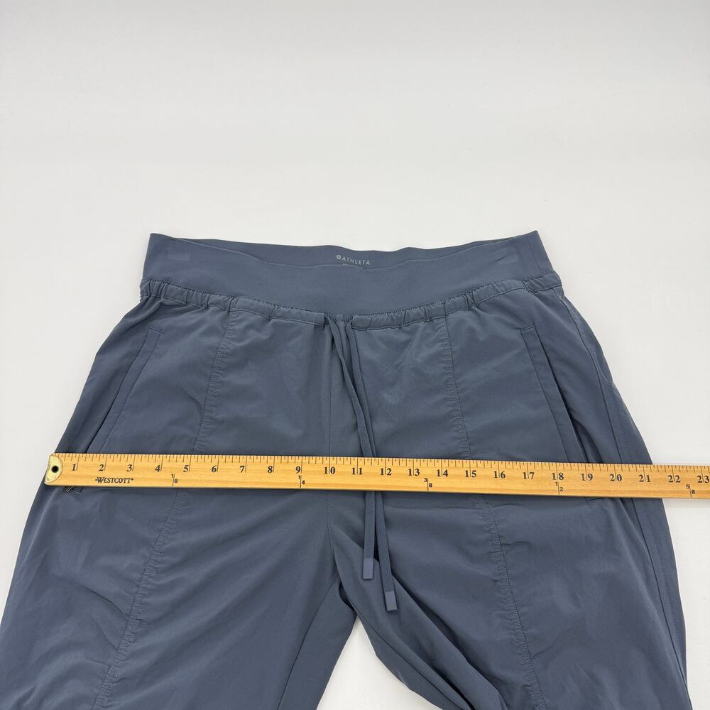 ATHLETA Attitude Jogger Pant Ruched Sz 14 Blue Grey Lightweight Athleisure Yoga - Picture 10 of 11